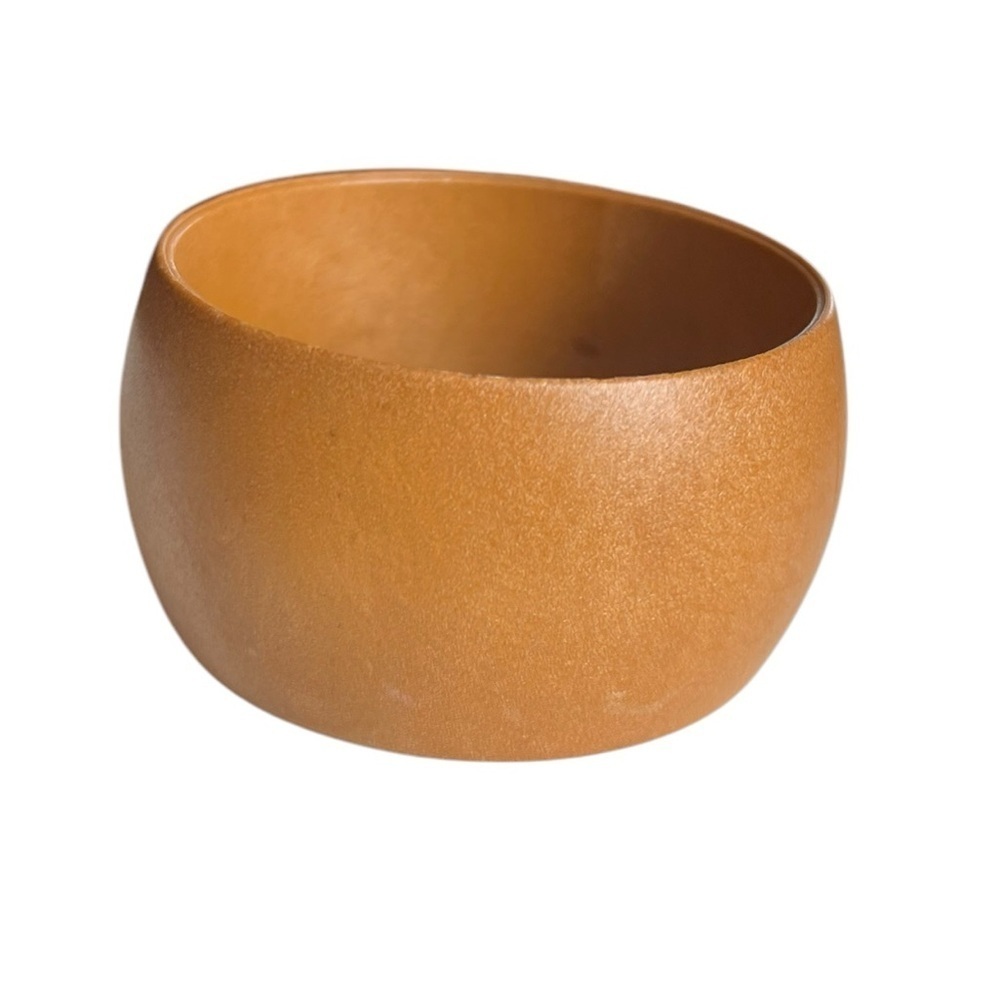 Vintage XL Solid Wood Bangle Bracelet- Natural Finish Boho Coastal Mid Century
